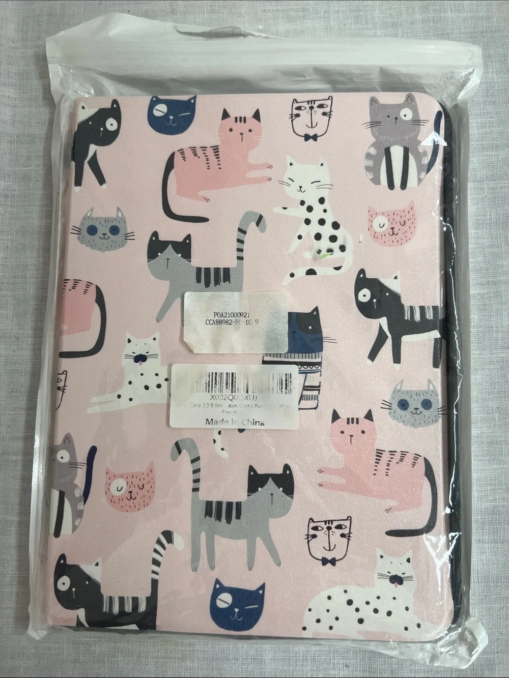 🌞 Pink Kitty Cat Print IPad or Tablet Case Protective Cover 10” x 7.5”